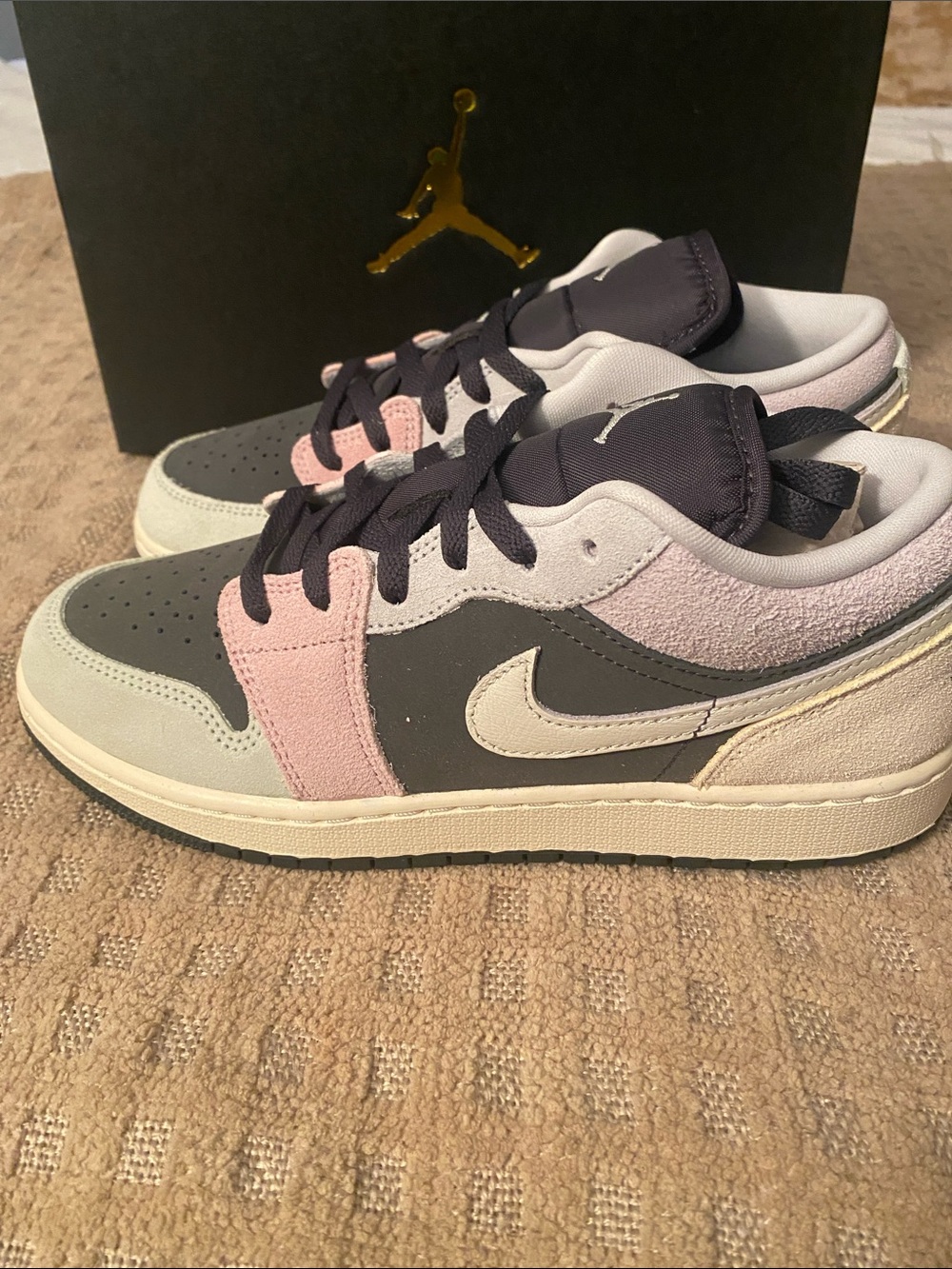 Jordan Low Top Sneakers - Pink, Gray, Cream